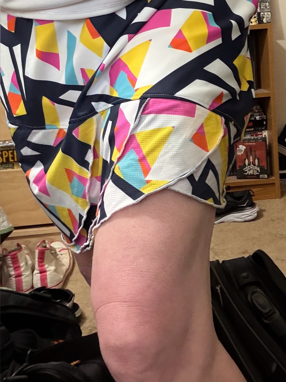 Swing Dish  Colorblock geometric 1Piece tennis skirt- skort-multicolored Large